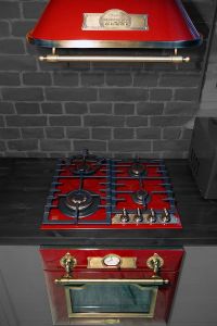  Kaiser Elektro Einbau Backofen EH 6355 RotEm 67L + Glaskeramik Gas Kochfeld KCG 6335 RotEm 60cm + Wandhaube A 6315 RotEm 910m³/h