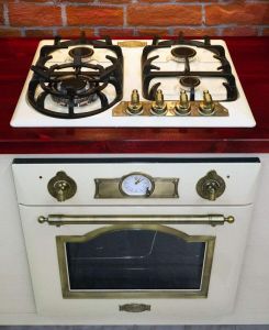 Gas Herdset Autark Kaiser Empire Elfenbein/ Gasbackofen Einbaubackofen EG 6345 ElfEm+Gaskochfeld 60cm KG 6325 ElfEm