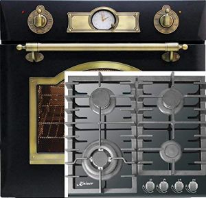 Kaiser Gas Herdset Autark/Einbau Gas Backofen Black 67L EG 6345 Em + Gaskochfeld 60cm KCG 6383