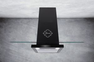 GCH T 466 90 BL PRIME Dunstabzugshaube 90cm 1000m³/h Wandhaube Schwarz Glas TouchControl