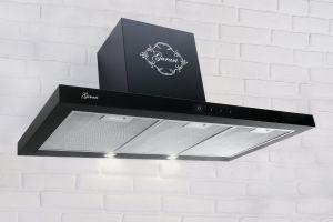 GURARI GCH F 462 BL 9 PRIME Dunstabzugshaube 90cm 1000m³/h Wandhaube Schwarz Glas TouchControl