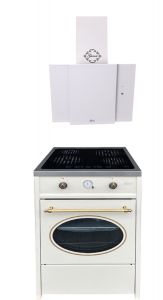 Gurari GCH E 612 Cr r Induktions Standherd  60 cm + Dunstabzugshaube GCH S 171 WH 60 Prime  60 cm