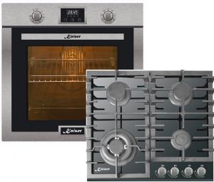 Kaiser Herd-Set  EH 6323 Edelstahl Einbau Backofen 79L +KCG 6383 Gaskochfeld
