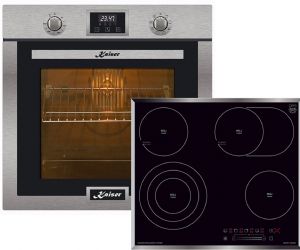 Kaiser Herd-Set  EH 6323 Edelstahl Einbau Backofen 79L + KCT 6715 F  Elektro-Kochfeld 60 cm
