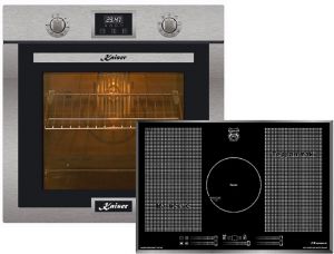 Kaiser Herd-Set  EH 6323 Edelstahl Einbau Backofen 79L +KCT 777 FI La Perle Free Zone Induktionskochfeld 77 cm