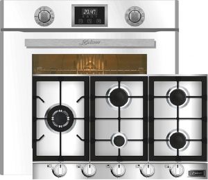 Kaiser Herd-Set EH 6326 W Einbaubackofen 60 cm+ KG 9357 Gaskochfeld 86 cm
