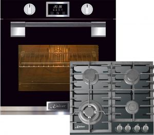 Kaiser Herd-set ,Elektro Payrolyse Backofen  EH 6338s+KCG 6383  Gaskochfeld 60 cm