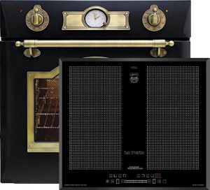 Kaiser Herd-set / Retro Elektro Einbau Backofen EH 6355 EM 67L + KCT  67 FIN La Perle  Induktions Kochfeld 60 cm