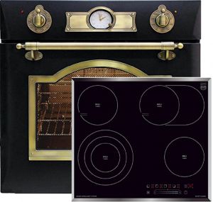 Kaiser Herd-set / Retro Elektro Einbau Backofen EH 6355 EM 67L + KCT  6715 F   Glaskeramik Kochfeld 60 cm