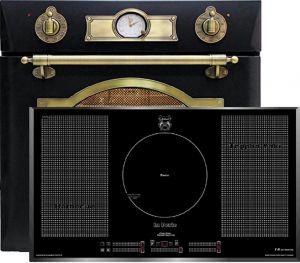 Kaiser Herd-set / Retro Elektro Einbau Backofen EH 6355 EM 67L + KCT 97 FI La Perle  Induktions Kochfeld 90 cm