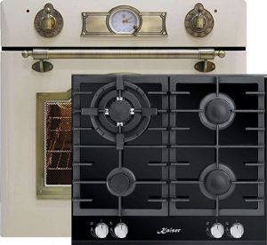 Kaiser  Herd-set / Elektro Einbau Backofen EH 6355 ElfEm 67L + KCG 6380 Gaskochfeld  60cm