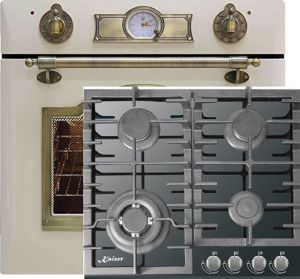 Kaiser  Herd-set / Elektro Einbau Backofen EH 6355 ElfEm 67L + KCG 6383 Gaskochfeld  60cm