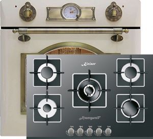 Kaiser  Herd-set / Elektro Einbau Backofen EH 6355 ElfEm 67L + KCG 8382 Gaskochfeld  77 cm