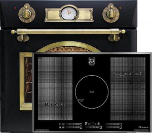 Kaiser Herd-set / Retro Elektro Einbau Backofen EH 6355 EM 67L + KCT 777 FI La Perle  Induktions Kochfeld 77cm