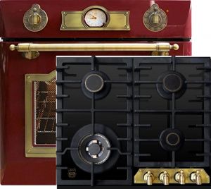 Kaiser Herd-set / Elektro Einbau Backofen EH 6355 RotEm 67L + KCG 6335 em Gaskochfeld 60cm