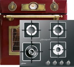 Kaiser Herd-set / Elektro Einbau Backofen EH 6355 RotEm 67L + KCG 6382 Gaskochfeld 60cm