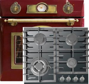 Kaiser Herd-set / Elektro Einbau Backofen EH 6355 RotEm 67L + KCG 6383 Gaskochfeld 60cm