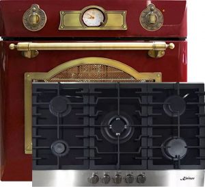 Kaiser Herd-set / Elektro Einbau Backofen EH 6355 RotEm 67L +  KCG 9386 Turbo Gaskochfeld 86 cm