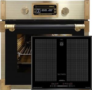 Kaiser Herd Set EH 6427 AD Retro Pyrolyse Einbau Backofen 73L Anthrazitfarbiges Glas 60 cm +  KCT 67 FIN La Perle Flex Induktionskochfeld 60 cm
