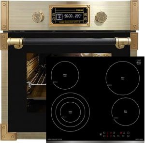 Kaiser Herd Set EH 6427 AD Retro Pyrolyse Einbau Backofen 73L Anthrazitfarbiges Glas 60 cm +  KCT 6703 F  Glaskeramik Kochfeld 60 cm