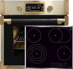 Kaiser Herd Set EH 6427 AD Retro Pyrolyse Einbau Backofen 73L Anthrazitfarbiges Glas 60 cm +  KCT 6715 F  Glaskeramik Kochfeld 60 cm