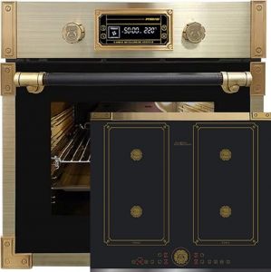 Kaiser Herd Set EH 6427 AD Retro Pyrolyse Einbau Backofen 73L Anthrazitfarbiges Glas 60 cm +  KCT 6745 FI AD Induktionskochfeld 60 cm