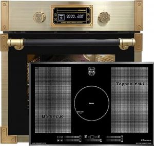 Kaiser Herd Set EH 6427 AD Retro Pyrolyse Einbau Backofen 73L Anthrazitfarbiges Glas 60 cm +  KCT 777 FI La Perle Free Zone Induktions Kochfeld 77cm