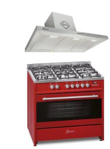 Gurari GCH E 911 R Gas Elektro Standherd 90 cm + Dunstabzugshaube  GCH F 461 IS 9 90  cm