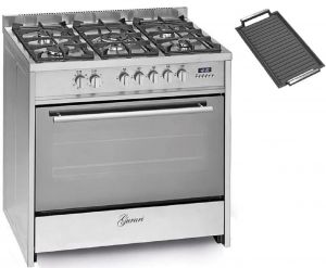 Gurari GCH E 911 X Edelstahl Gas Elektro Standherd 90 cm 121 L Range Coocker +Grillplatte