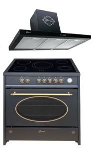 Gurari Elektro-Standherd GCH E 912 BL r + GCH F 461 BL 9  Dunstabzugshaube 90 cm