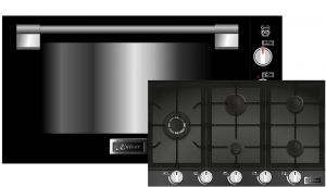 Kaiser Herd Set EG 9371 Einbau Gas Backofen 90 cm 98 L +KCG 9387 Gaskochfeld 86 cm