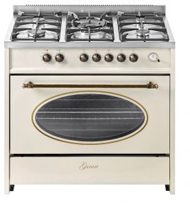 GURARI Gas-Standherd GCH E 914 CR R, Retro Gas Elektro Standherd 90 cm/ Nostalgie Range Coocker / 121L / 8 Funktionen