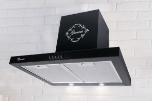 Gurari GCH F 461 BL 7 Dunstabzugshaube 70cm 1000m³/h Flachpanell Wandhaube Schwarz