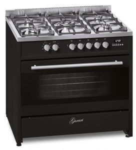 Gurari GCH E 911 BL Edelstahl Gas Elektro Standherd 90 cm 121 L Erdgas Fl.Gas 4 Kw WOK