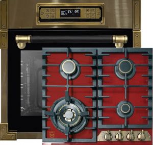 Kaiser Herd-Set EH 6726 AD Einbaubackofen+ KCG  6335 RotEm Gaskochfeld 60 cm