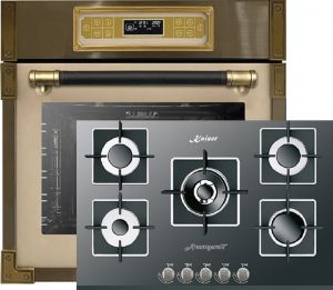 Kaiser Herd-Set EH 6726 ElfAD Einbaubackofen+KCG 8382 Turbo  Gaskochfeld 77 cm