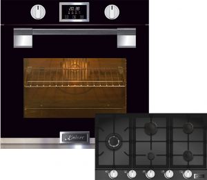 Kaiser Herdset Autark,Einbau Elektro Pyrolyse Backofen Kaiser EH 6338s+KCG 9387 Autarkes Gaskochfeld 90 cm