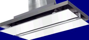 Kaiser EA 1047 W Eco Deckenhaube 100cm Dunstabzugshaube Weiß Glas Edelstahl 1250m³/h LED Strahler