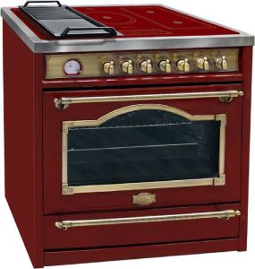 Kaiser HC 93655 RotEm Turbo  Elektro Standherd 90 cm ,Retro,Bordeaux, Range Coocker mit Induktionskochfeld