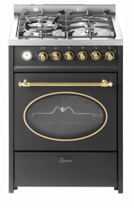 Gurari G 614 BL Retro Gas Standherd 60 cm Erdgas Fl.Gas 4 Kw WOK Gasgrill