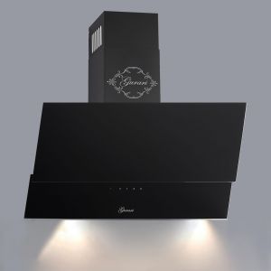 Gurari GCH D 268 BL Dunstabzugshaube 80cm 1000m³/h kopffreihaube Schwarz Glas TouchControl