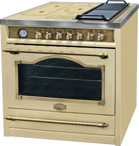 Kaiser HC 93655 IElfEm Turbo  Elektro Standherd 90 cm ,Retro,Elfenbein, Range Coocker mit Induktionskochfeld