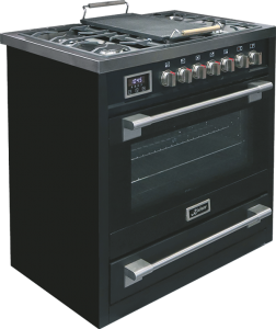 Kaiser HGE 93505 S  Gas  Elektro Standherd 90 cm, schwarz, Range Coocker