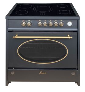 GURARI GCH E 912 BL r Elektro Standherd 90 cm, Glaskeramik , Retro, Schwarz, Range Coocker