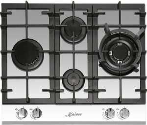Kaiser KCG 6394 W Turbo Romb Luxus Gaskochfeld 60cm 4 Brenner inkl. WOK-Brenner 3,8kW